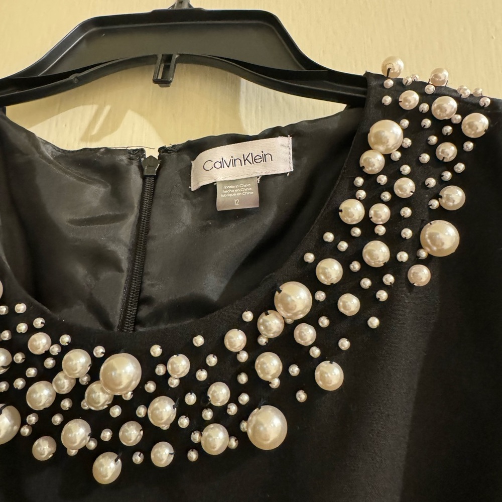 Calvin Klein Black with pearl’s around neckline size 12. Just above knee. - Picture 6 of 6